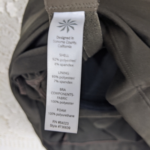 Athleta Tankini Women 34A XS Brown Swim Suit Tank Top Built In Bra Padded Modest - Picture 7 of 8